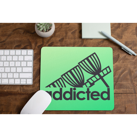 Disc Golf ADDICTED BLACK LOGO Mouse Pad Golf Basket Gaming Desk Mat Custom Gift - Picture 2 of 2